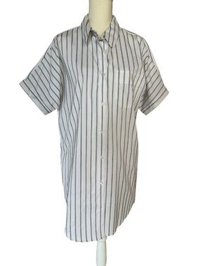 a new day Striped Button Down Shirt Dress